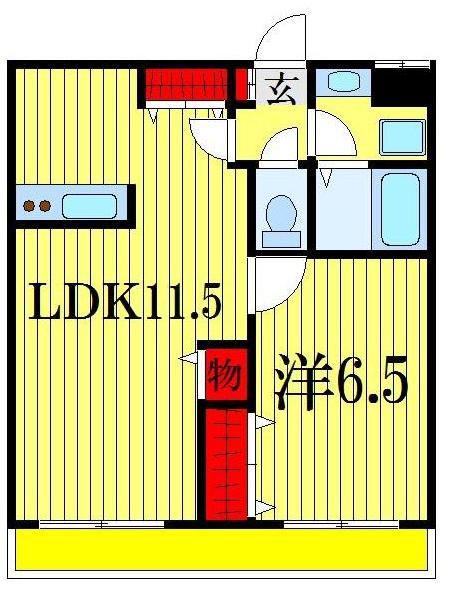 DUO本千葉(1LDK/2階)の間取り写真