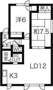 パークサイドいがらし(2LDK/1階)の間取り写真
