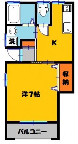 リバーヒルズヤマト(1K/1階)の間取り写真