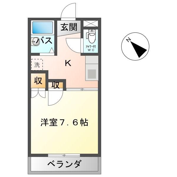 コーポアピア(1K/2階)の間取り写真