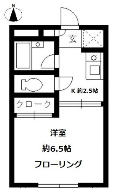 グローリアス栄和(1K/1階)の間取り写真