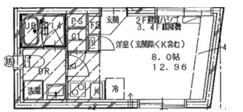 OAKREST恵比寿(ワンルーム/3階)の間取り写真