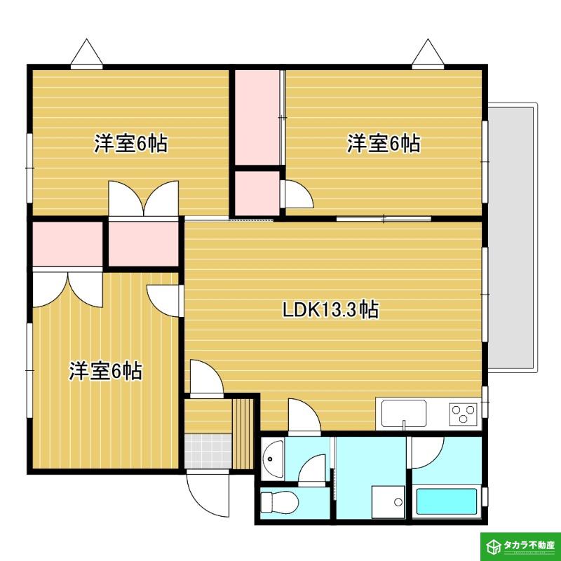 グリーン春日(3LDK/1階)の間取り写真