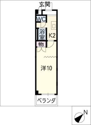 KURIMAマンション(1K/8階)の間取り写真