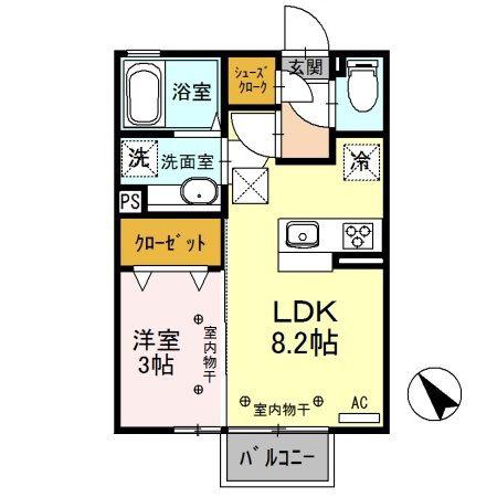 エルンテ(1LDK/1階)の間取り写真