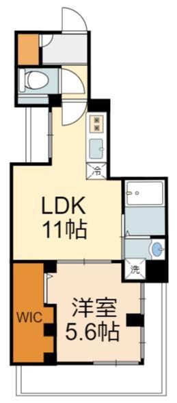 イル デ リビエール(1LDK/5階)の間取り写真