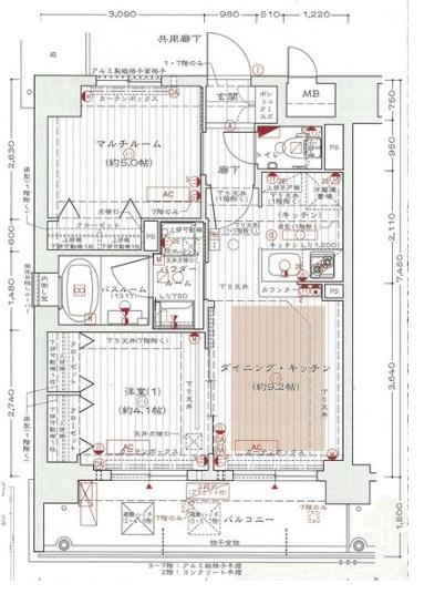 近鉄京都線 京都駅 徒歩7分 11階建 築14年(2DK/4階)の間取り写真