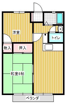 サンシティ小坂(2DK/1階)の間取り写真