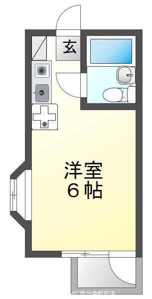 マンションかとれあ(1K/4階)の間取り写真