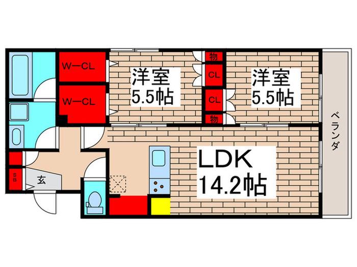 OTTO ZAFFIRO(2LDK/2階)の間取り写真