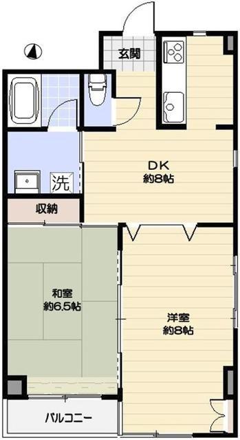 トーシン相模原ビル(2DK/3階)の間取り写真