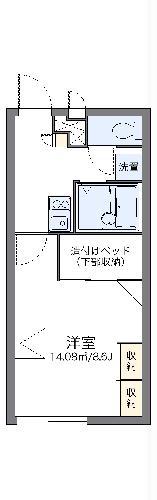 レオパレスヒメフィール(1K/1階)の間取り写真