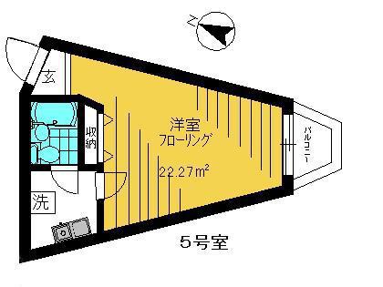 ケンコーポ(1K/1階)の間取り写真