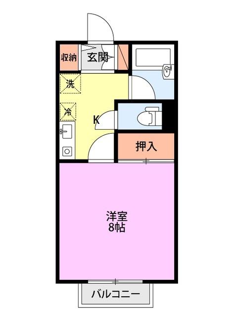 グランシャリオ(1K/2階)の間取り写真