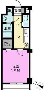 天王山レジデンス(1K/1階)の間取り写真