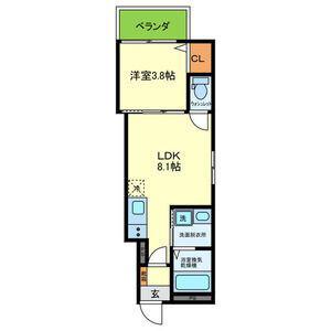 YUMAISON ウエスト(1LDK/3階)の間取り写真