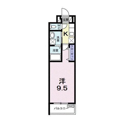 ガルデニアII(1K/3階)の間取り写真