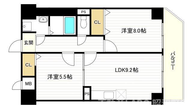 リアライズ今里南(2LDK/2階)の間取り写真