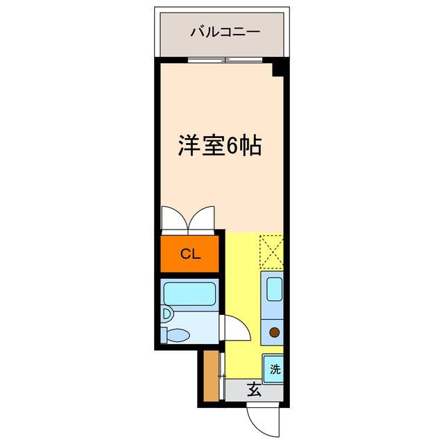 福島第三ビル(ワンルーム/4階)の間取り写真