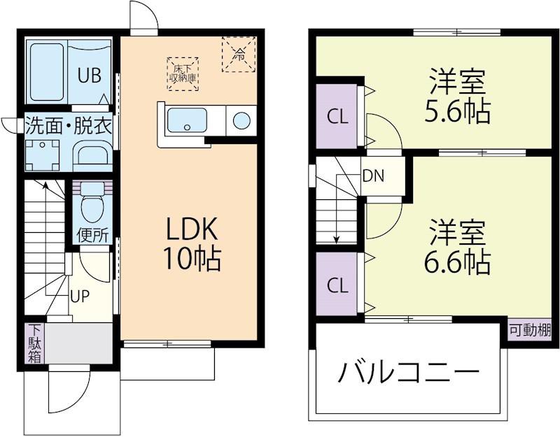 SOLEIL A(2LDK/1階)の間取り写真