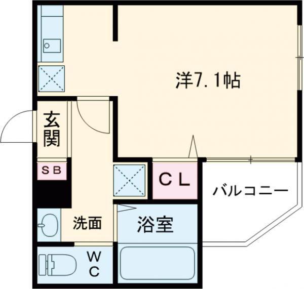 MELDIA大蓮I(1K/1階)の間取り写真