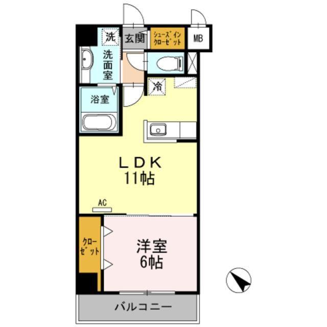 オーチャードK(1LDK/2階)の間取り写真
