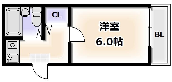 ハイムパルナイン(1K/1階)の間取り写真