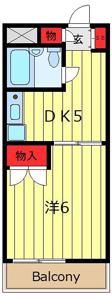 パレ・ドール田端(1DK/4階)の間取り写真