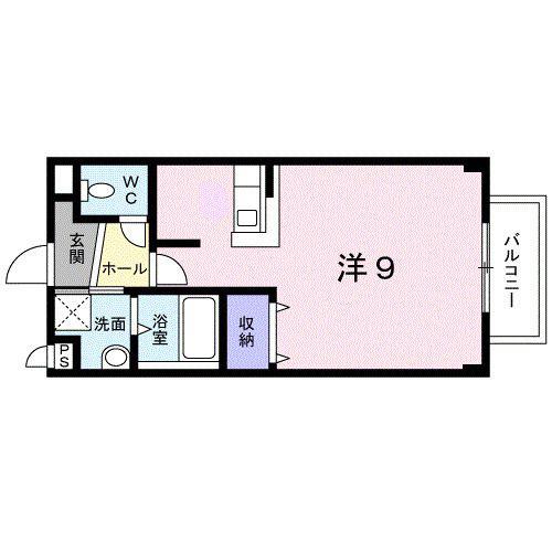 ヒルズハウス坂之上(ワンルーム/2階)の間取り写真