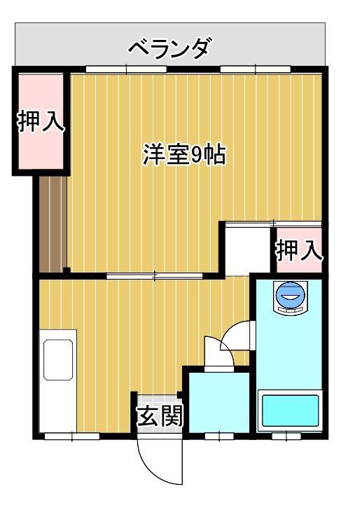 山下ビル(1LDK/4階)の間取り写真