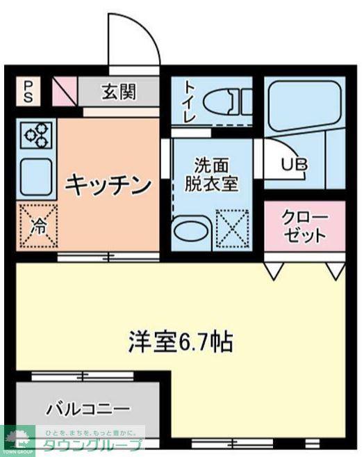 エピナール(1K/1階)の間取り写真