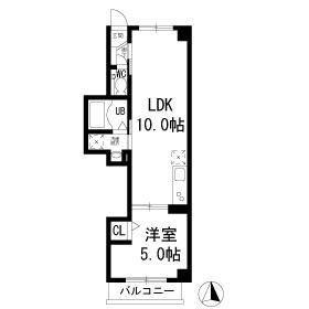 シナーラ上野毛(1LDK/2階)の間取り写真