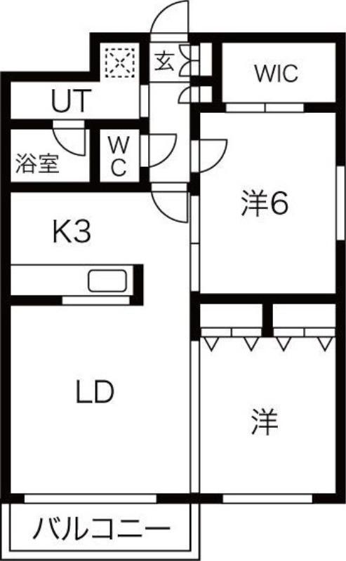 アクアガーデン(2LDK/1階)の間取り写真