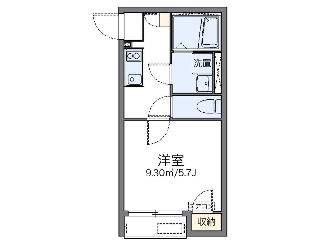 レオネクスト東玉川(1K/1階)の間取り写真