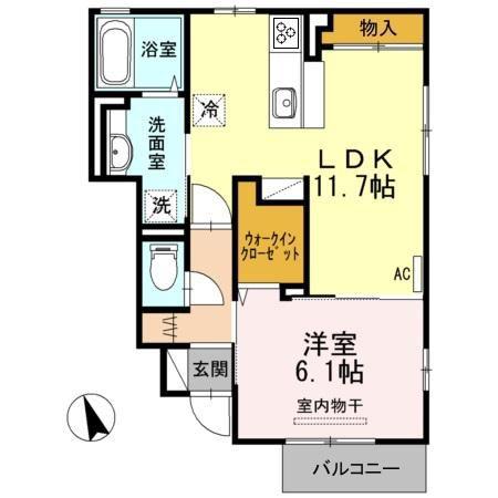 サニーウェル(1LDK/1階)の間取り写真