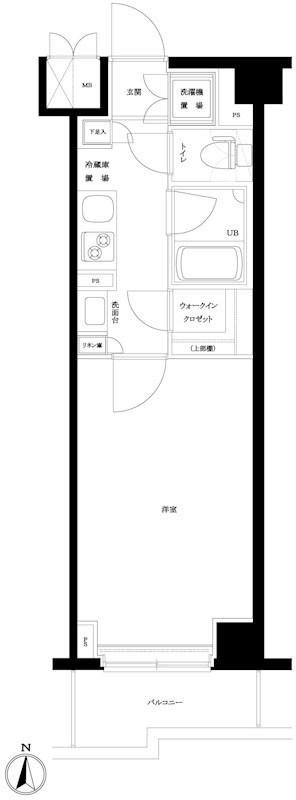 ルーブル亀戸天神前(1K/8階)の間取り写真