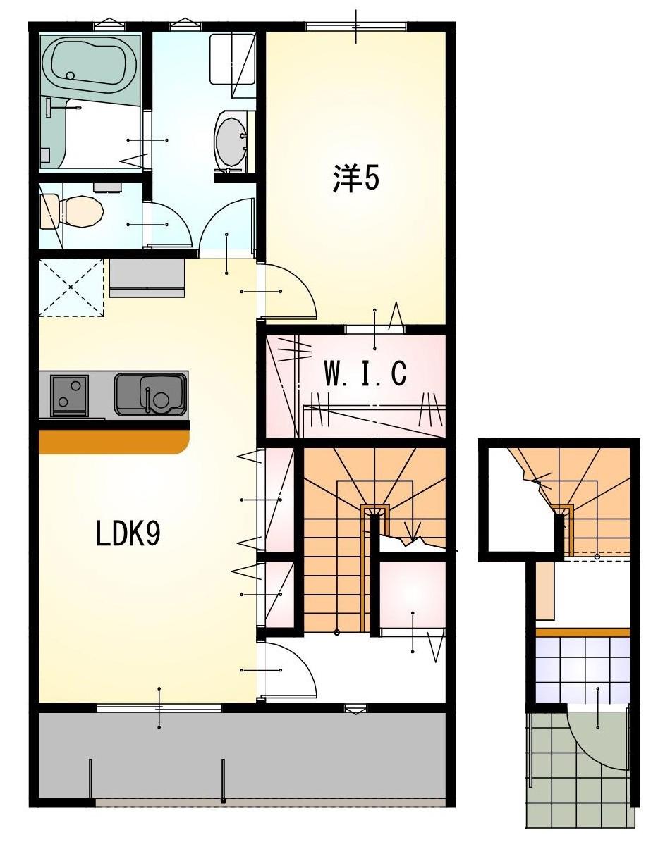 LOTUS森島1(1LDK/2階)の間取り写真
