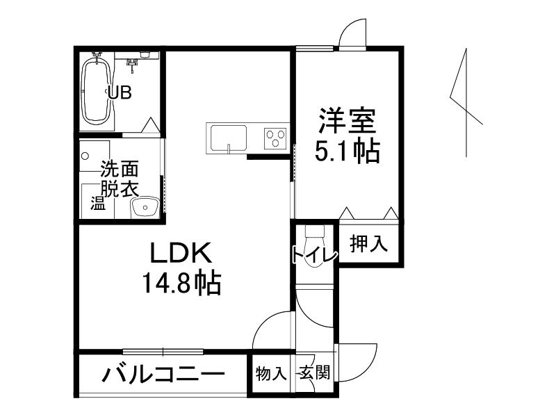 OWLI (1LDK/1階)の間取り写真
