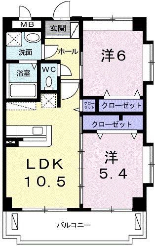 マンション灯(2LDK/3階)の間取り写真