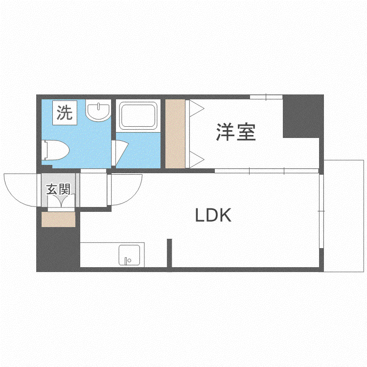 シティコート北一条(1LDK/10階)の間取り写真