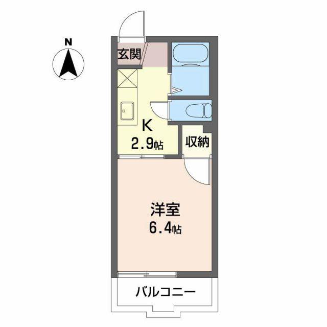 タウニー横井(1K/2階)の間取り写真