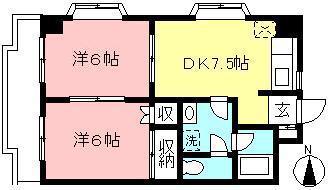 第2ヴィガードエル(2DK/4階)の間取り写真