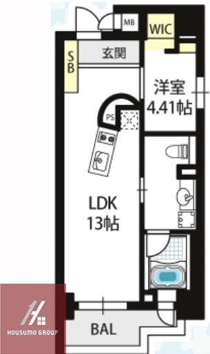 BEE-PARQ扇町(1LDK/6階)の間取り写真