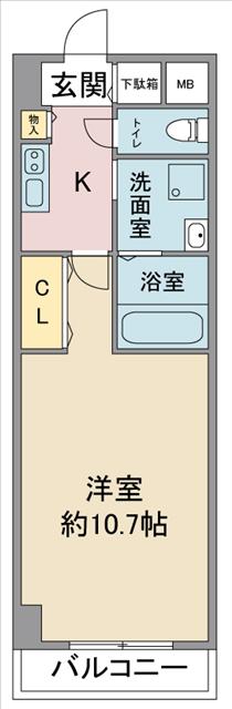 久々利ハイツA棟・B棟(1K/4階)の間取り写真
