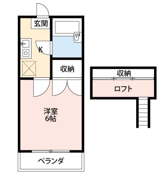 ガーデンヒルズ新倉C(1K/1階)の間取り写真