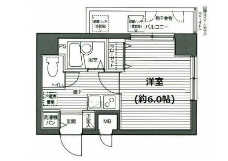 グランドガーラ渋谷(1K/11階)の間取り写真