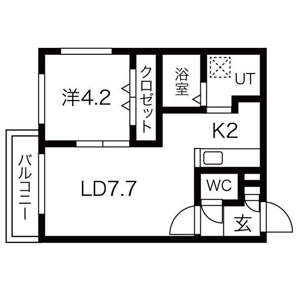 STEADY STATE ASABU(1LDK/1階)の間取り写真