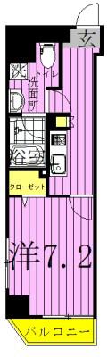 グランフォース綾瀬Ⅱ(1K/4階)の間取り写真