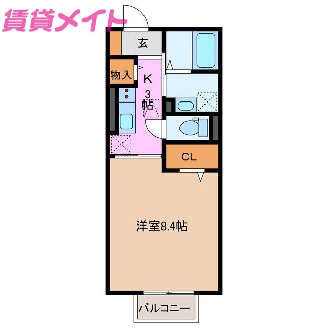 D-ROOM YH(1K/1階)の間取り写真