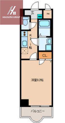 ルミエール八尾II(1K/2階)の間取り写真
